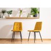 Jídelní čalouněná židle MAJA VELVET žlutá curry/černá