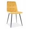 Jídelní čalouněná židle MAJA VELVET žlutá curry/černá