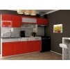 Kuchyňská linka Dolomiti 240/180 červený lesk/bílý pruh