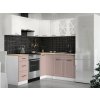Rohová kuchyňská linka Astra bílá/růžová MAT
