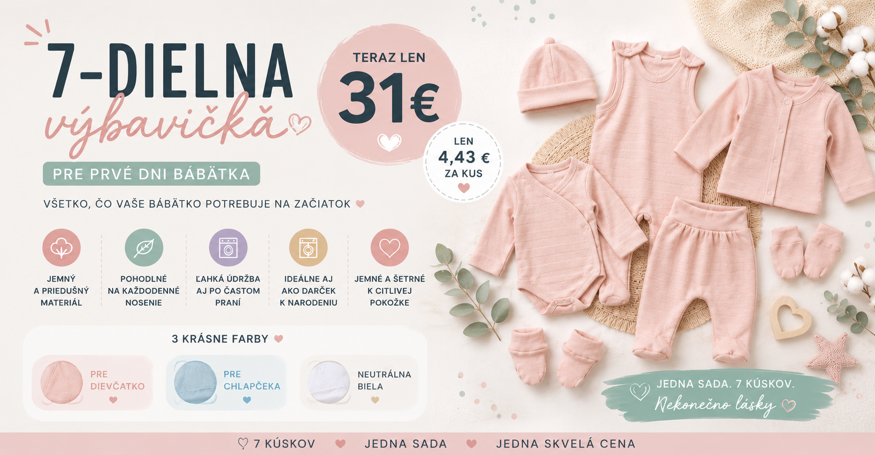 Kompletná súprava na cestu domov z pôrodnice