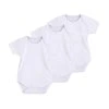 Sada tří body s krátkým rukávem bílá (Velikost 92)
