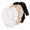 Sada tří body s dlouhým rukávem bílá/béžová/černá (Velikost 86)