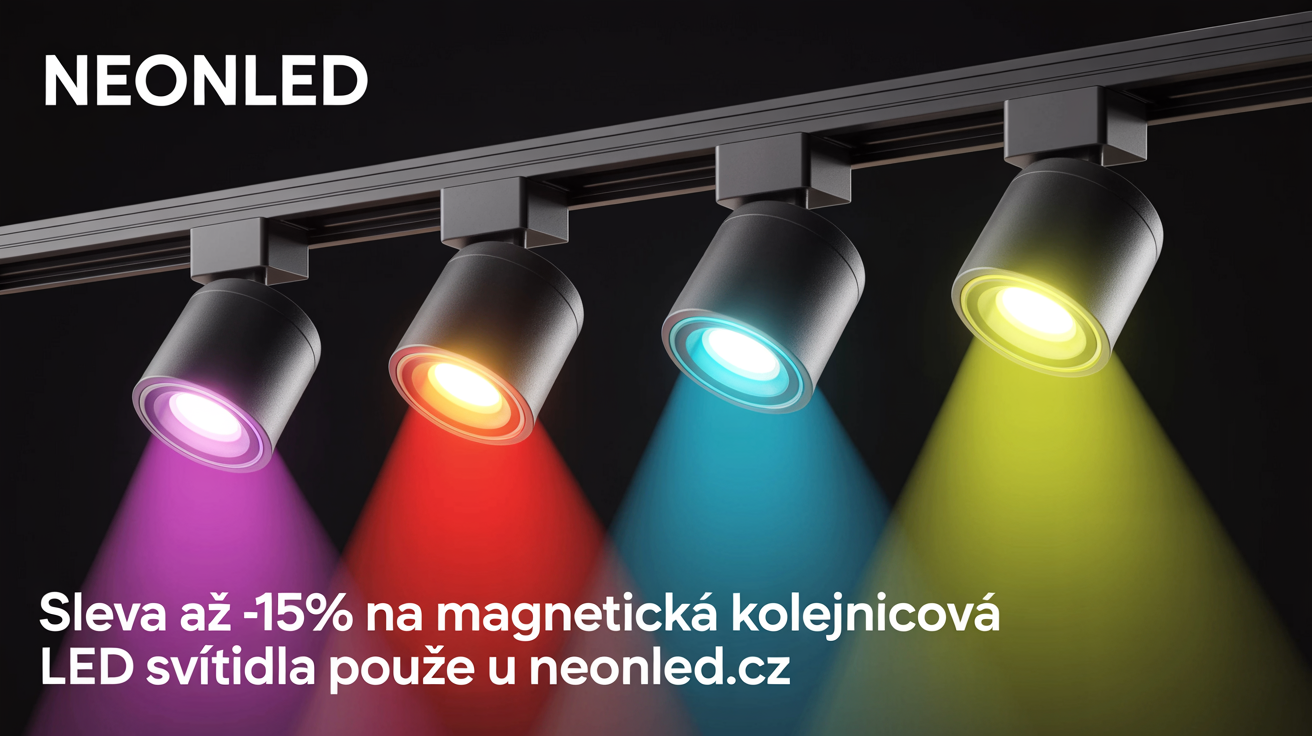 Sleva až -15% na Magnetická Kolejnicová LED svítidla pouze u NEONLED.CZ