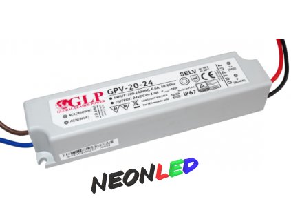 GLP GPV-20-24 Voděodolný napájecí zdroj IP67, 24W, 24VDC, 1A