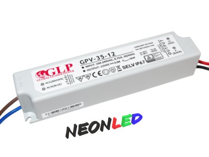 GLP GPV-35-12 Voděodolný napájecí zdroj IP67, 36W, 12VDC, 3A