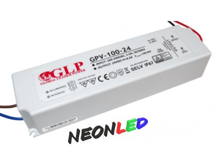 GLP GPV-100-24 Voděodolný napájecí zdroj IP67, 100W, 24VDC, 4,2A