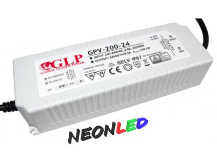 GLP GPV-200-24 Voděodolný napájecí zdroj IP67, 199,2W, 24VDC, 8,3A