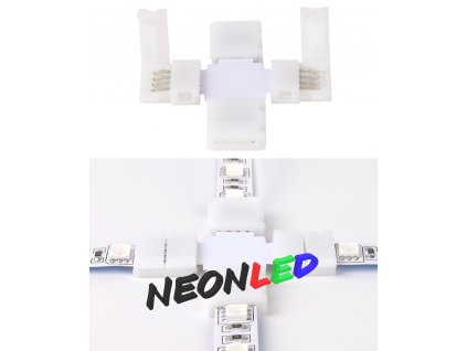 Spojka pro RGB LED pás - X - 4 pin - 10mm