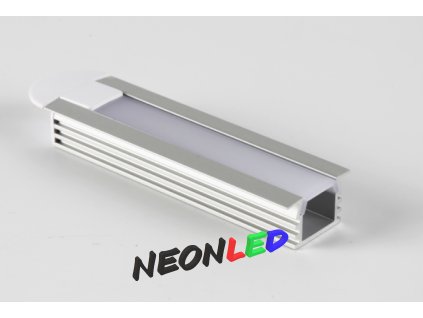 SJ-ALP2212 Zápustný hliníkový profil pro LED, Černý, Průhledný, 1m