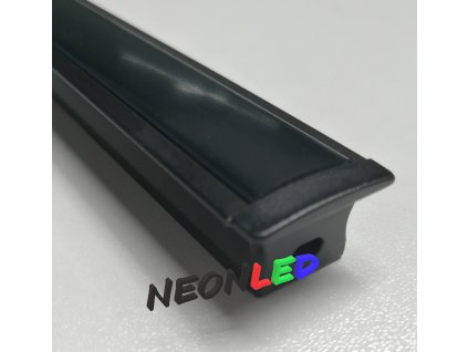 SJ-ALP2515B Zápustný hliníkový profil pro LED, Černý, Matný, 1m