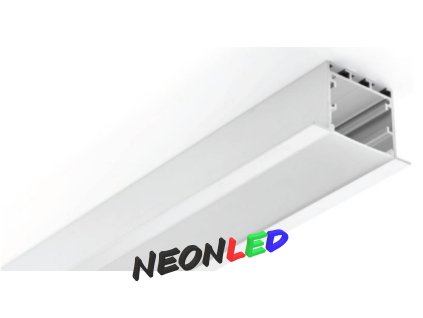 SJ-ALP3535-R5 Zápustný hliníkový profil pro LED, Bílý, Průhledný, 1m