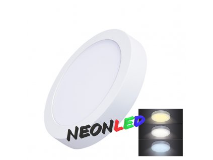 Solight LED mini panel CCT, přisazený, 18W, 1530lm, 3000K, 4000K, 6000K, kulatý, WD172