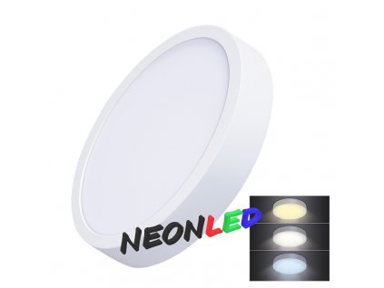 Solight LED mini panel CCT, přisazený, 24W, 1800lm, 3000K, 4000K, 6000K, kulatý, WD174