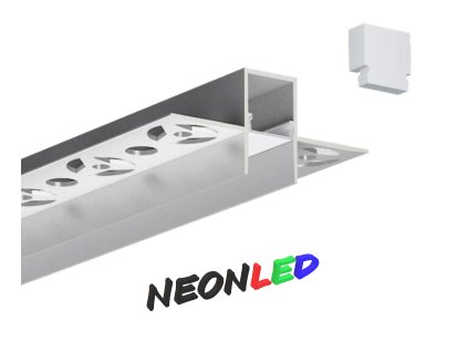 SJ-ALP5825 zápustný hliníkový profil pro LED, Černý, Matný, 2m