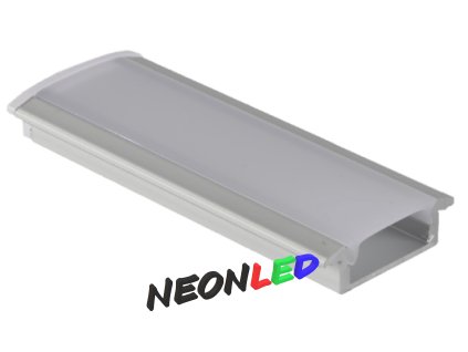 SJ-ALP2908 Hliníkový profil pro LED, Stříbrný, Mléčný, 1m