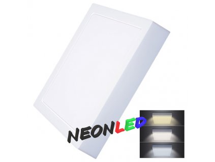 Solight WD175 LED mini panel CCT, přisazený, 24W, 1800lm, 3000K, 4000K, 6000K, čtvercový