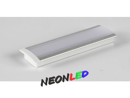 SJ-ALP2508 Zápustný hliníkový profil pro LED, Stříbrný, Průhledný, 2m