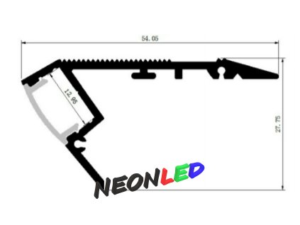 SJ-ALP5528B Hliníkový profil pro LED, Bílý, Matný, 2m