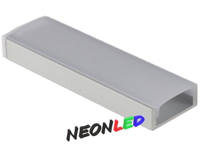 SJ-ALP2208 Hliníkový profil pro LED, Stříbrný, Mléčný, 2m