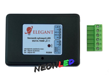 Elegant S52TA - pro digitální RGBW Pixel LED (TM1814), 5-24VDC, 5-9A, 700 pixelů (2x350), RF 2,4GHz, mikrofon