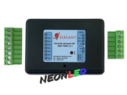 Elegant S58T - pro digitální RGBW Pixel LED, 5-24VDC, 5-9A, 700 pixelů (2x350), mikrofon, vstupy pro tlačítka