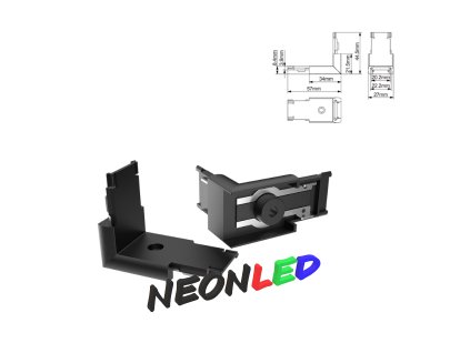 MiBoxer HV-26B Rohový vodivý spojovací modul svislý pro ultra tenkou magnetickou kolejnici STYLE 26