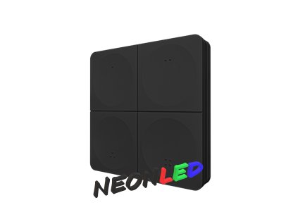 MiBoxer K4-B - Nástěnný 4 tlačítkový / zónový ovladač pro MONO LED osvětlení, RF 2,4Ghz, černý
