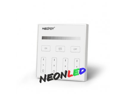 MiBoxet X1 - Panelový DMX512 ovladač pro jednobarevné MONO LED, 230VAC, RF 2,4GHz, 4 zóny