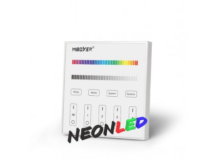 MiBoxet X3 - Panelový DMX512 ovladač pro RGB LED, 230VAC, RF 2,4GHz, 4 zóny