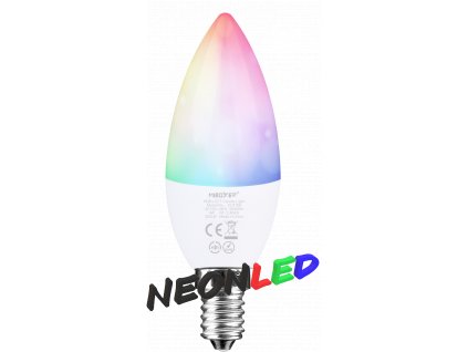 MiBoxer FUT108 Smart LED žárovka E14, 4W, RGB+CCT, RF 2,4GHz