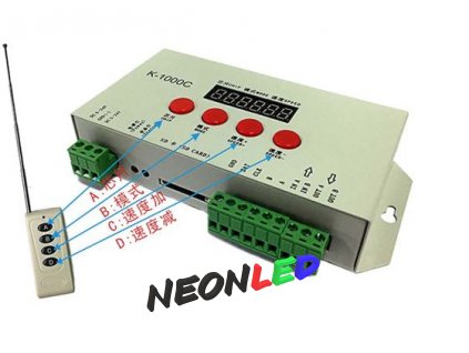 K-1000C-RM kontroler pro Difitální Pixel LED SPI (TTL) a DMX512