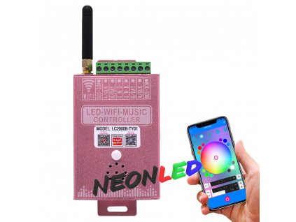 LC2000B-TY01 Tuya kontrolér pro Digitální Pixel LED RGB a RGBW SPI pásy, WiFi, 2x2048 pixelů