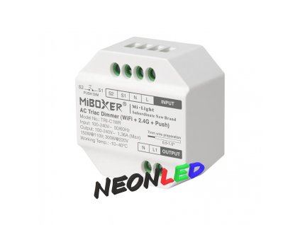 TRI-C1WR triakový stmívač WiFi + RF 2,4GHz + tlačítko, 230VAC, 300W