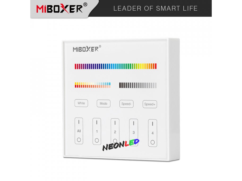 MiBoxer B4 Panelový ovládač pre RGB+CCT LED pásy, batériový, magnetický