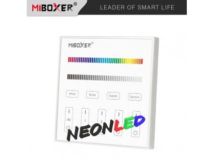 MiBoxet T3 - Panelový ovládač pre RGBW LED, 230VAC, RF 2,4GHz, 4 zóny