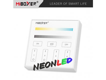 B2 - Panelový ovládač pre dvojfarebný LED, Batériový 2xAAA (3V), Magnetický, RF 2,4GHz, 4 zóny
