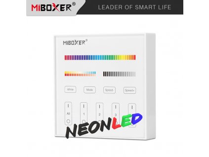 B4 - Panelový ovládač pre RGB+CCT LED, Batériový 2xAAA (3V), Magnetický, RF 2,4GHz, 4 zóny
