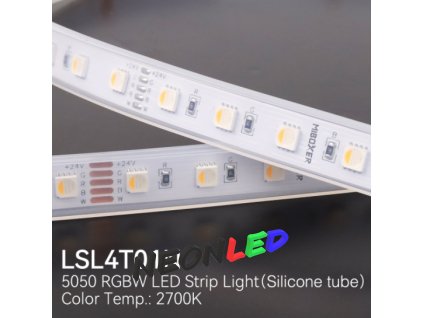 MiBoxer LSL4T01N Flexibílny RGB+WW LED pás 24V, SMD5050 4 v 1, IP65, 9W/m, 60led/m