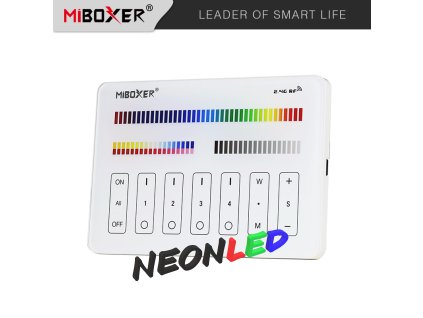 M4 - Panelový ovládač pre RGB+CCT LED, Batériový 2xAAA (3V), RF 2,4GHz, 4 zónový