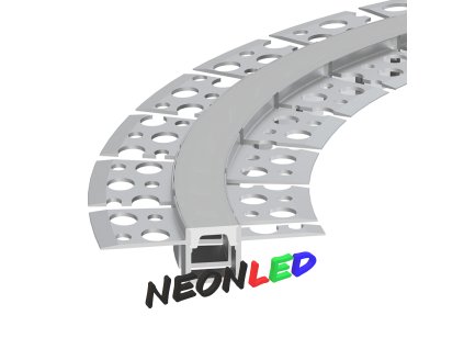 SJ-ALP5213-FLEX-2m ohybný zápustný hliníkový profil pre LED, Strieborný, 2m