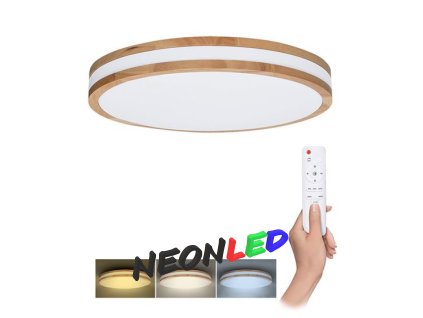 Solight LED osvetlenie s diaľkovým ovládačom Woody, 48W, 3360lm, 38cm, zmena chromatickosti, stmievateľné