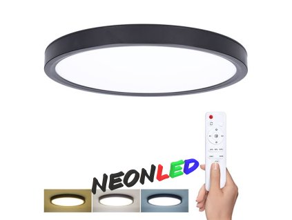 Solight WO8018 LED osvetlenie s diaľkovým ovládačom Estela Black, 36W, 2700lm, 30cm, zmena chromatickosti, stmievateľná