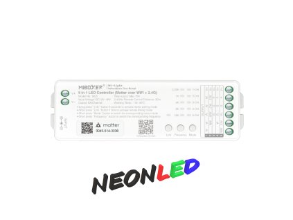ML5 - Matter WiFi Smart LED kontrolér 5v1 pre MONO, CCT, RGB, RGBW a RGB+CCT LED