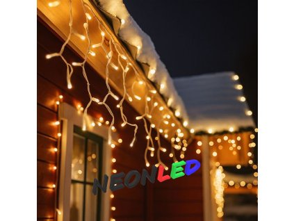 Solight 1V40-WW LED vianočný záves, cencúle, 120 LED, 3m x 0,7m, prívod 6m, vonkajšie, teplé biele svetlo, pamäť, časovač