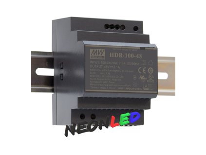 MeanWell HDR-100-24N impulzný napájací zdroj s ochranou, IP20, 100,8W, 24VDC, 4,2A