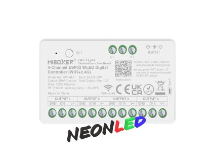 MiBoxer SPI-WL4: 4-kanálový WLED ovládač s ESP32 a WiFi/2.4G – Až 4x1000+ pixelov na kanál