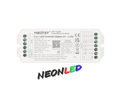 PZ5 Zigbee 3.0 + RF 2,4GHz Smart LED kontrolér 5v1 pre MONO, CCT, RGB, RGBW a RGB+CCT LED, max. 20A