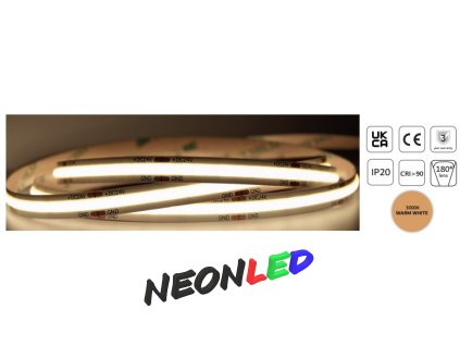 MW-COB32008 Flexibílny COB LED pás 24V, IP20, 5W/m, 320led/m, teplá biela