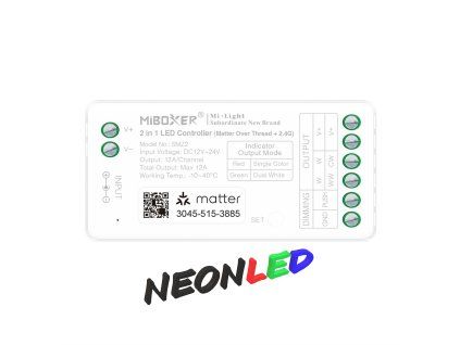 MiBoxer SMZ2 – 2v1 Matter over Thread & 2.4GHz RF LED ovládač MONO a CCT